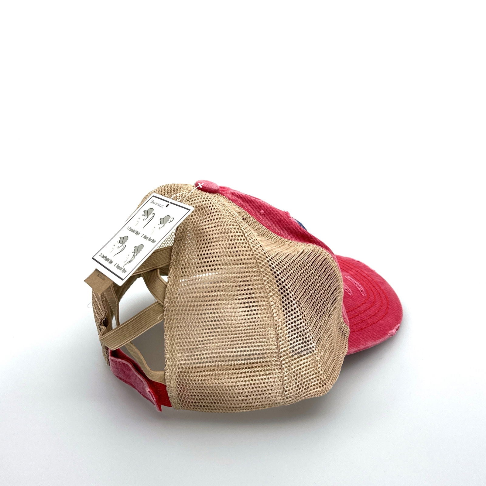 CC | “N” Multi Level Criss-Cross Pony Cap | Red/Blue | OSFA | NEW -  | Buy at Parsimony Shoppes