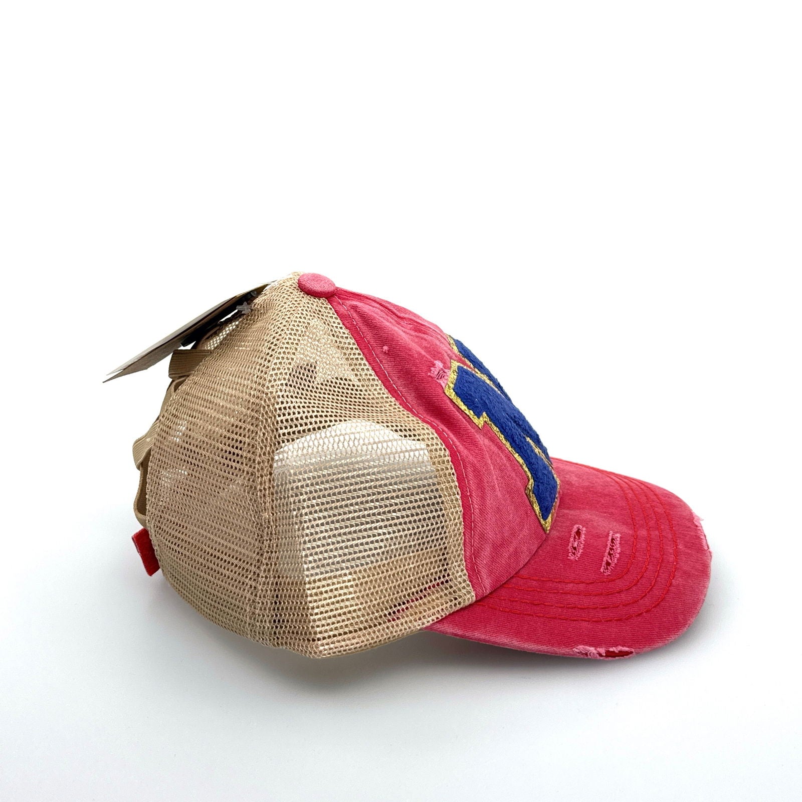 CC | “N” Multi Level Criss-Cross Pony Cap | Red/Blue | OSFA | NEW -  | Buy at Parsimony Shoppes