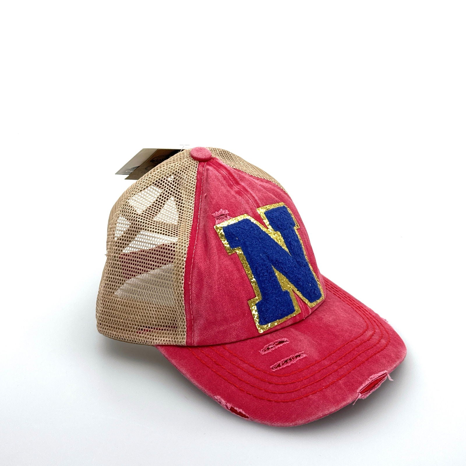 CC | “N” Multi Level Criss-Cross Pony Cap | Red/Blue | OSFA | NEW -  | Buy at Parsimony Shoppes