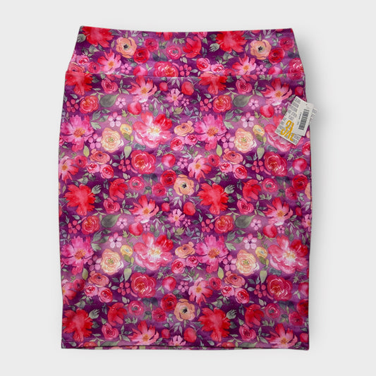 LuLaRoe Cassie Pencil Skirt - Purple/Red Watercolor Floral - Women's 3XL (24-26) - NWT