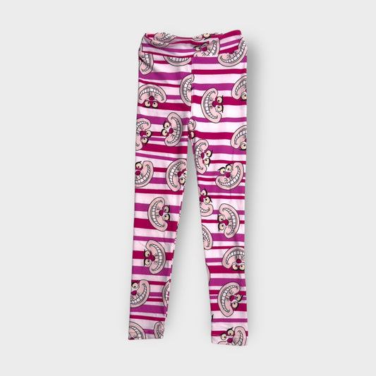 LuLaRoe Disney Kids Leggings | L/XL (8-14) | Cheshire Cat Alice In Wonderland | Pink Striped | New