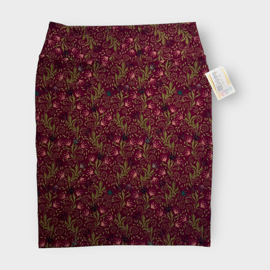 LuLaRoe Cassie Pencil Skirt | 2XL (20-22) | Red/Multicolor Botanical | NWT