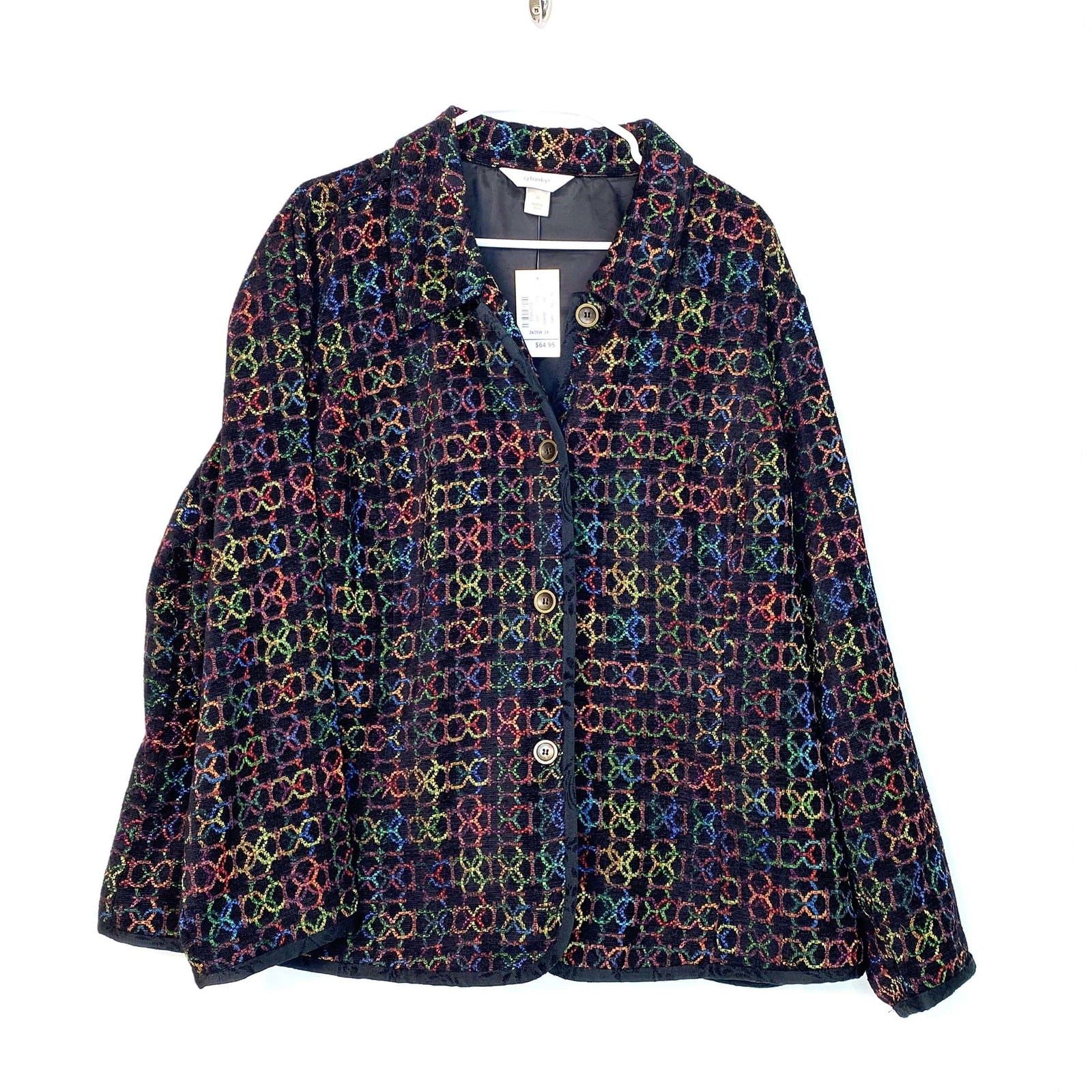 CJ Banks Womens Size 3X Black Circle Pattern Button-Up Jacket NWT -  | Buy at Parsimony Shoppes