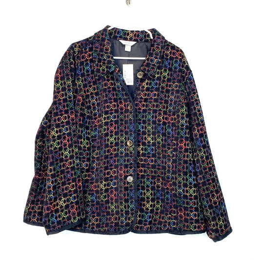 CJ Banks Womens Size 3X Black Circle Pattern Button-Up Jacket NWT -  | Buy at Parsimony Shoppes