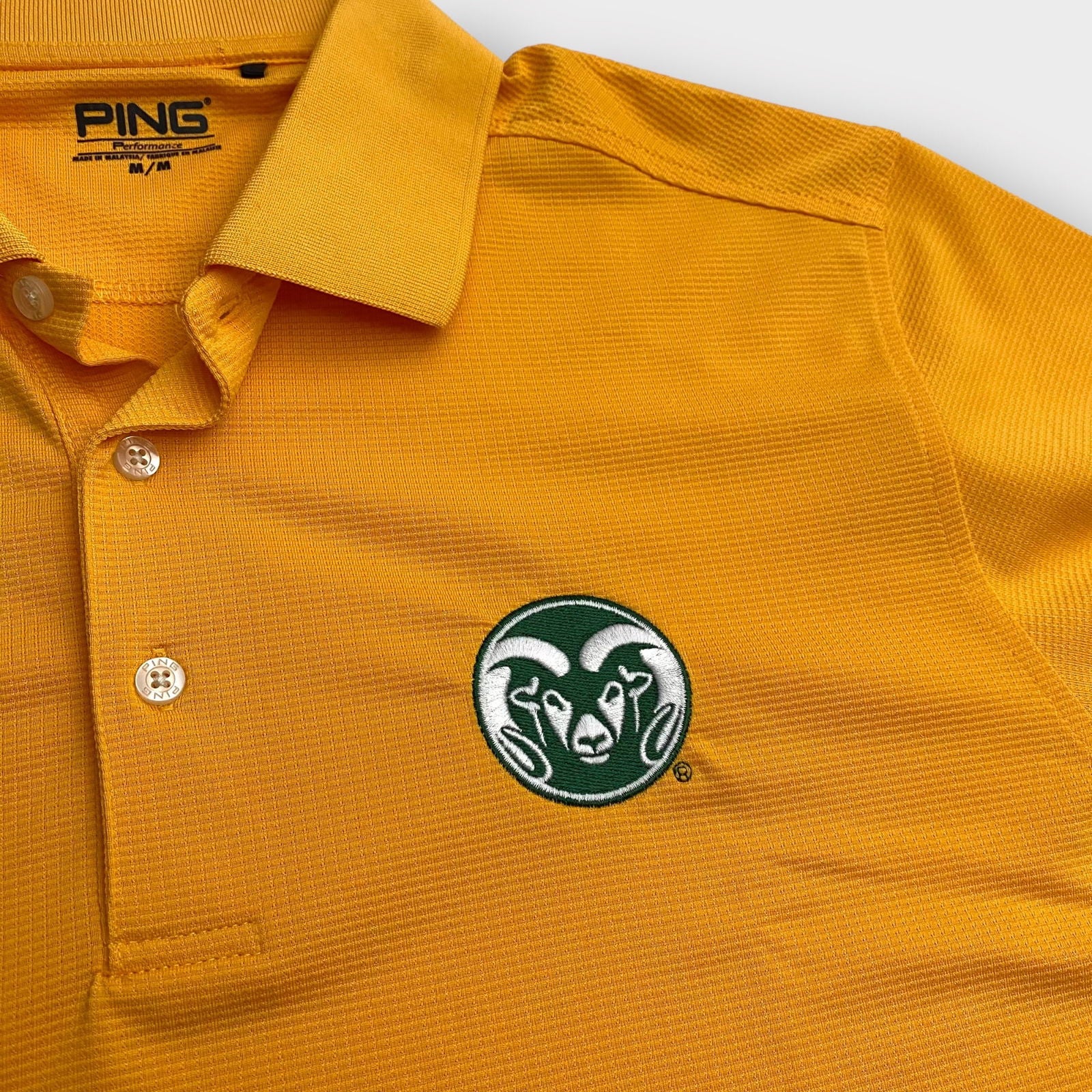 CSU Rams Mens Polo Golf Shirt | M | Yellow | Ping Performance | EUC -  | Buy at Parsimony Shoppes
