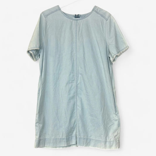 Calvin Klein Jeans Women's Light Wash Denim Mini Dress - Blue - Size XL - Pre-Owned
