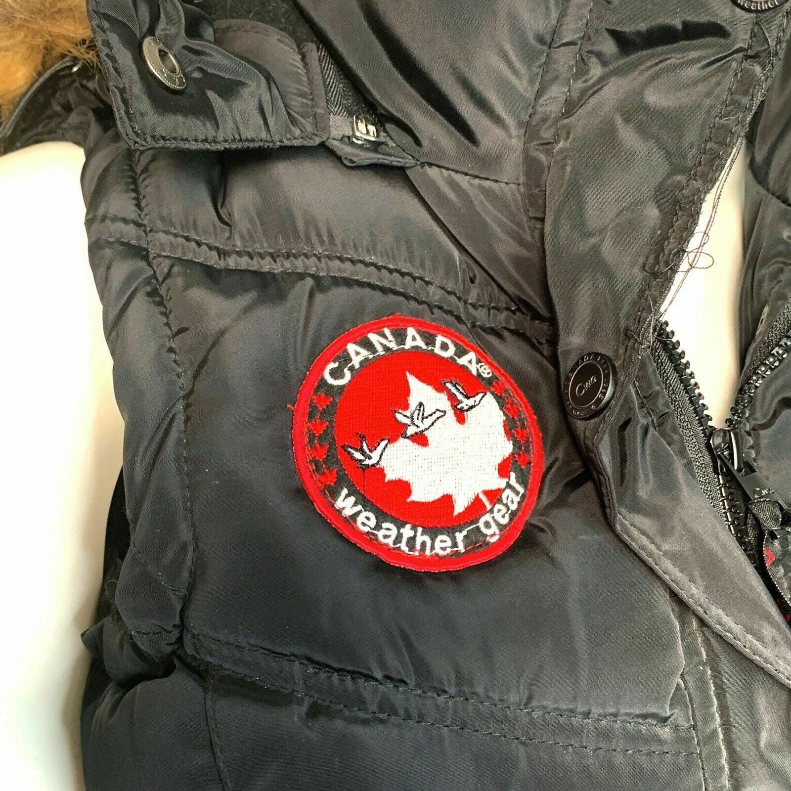 Canada Weather Gear Womens Size S Black Puffer Vest Hooded Faux Fur Trim -  | Buy at Parsimony Shoppes