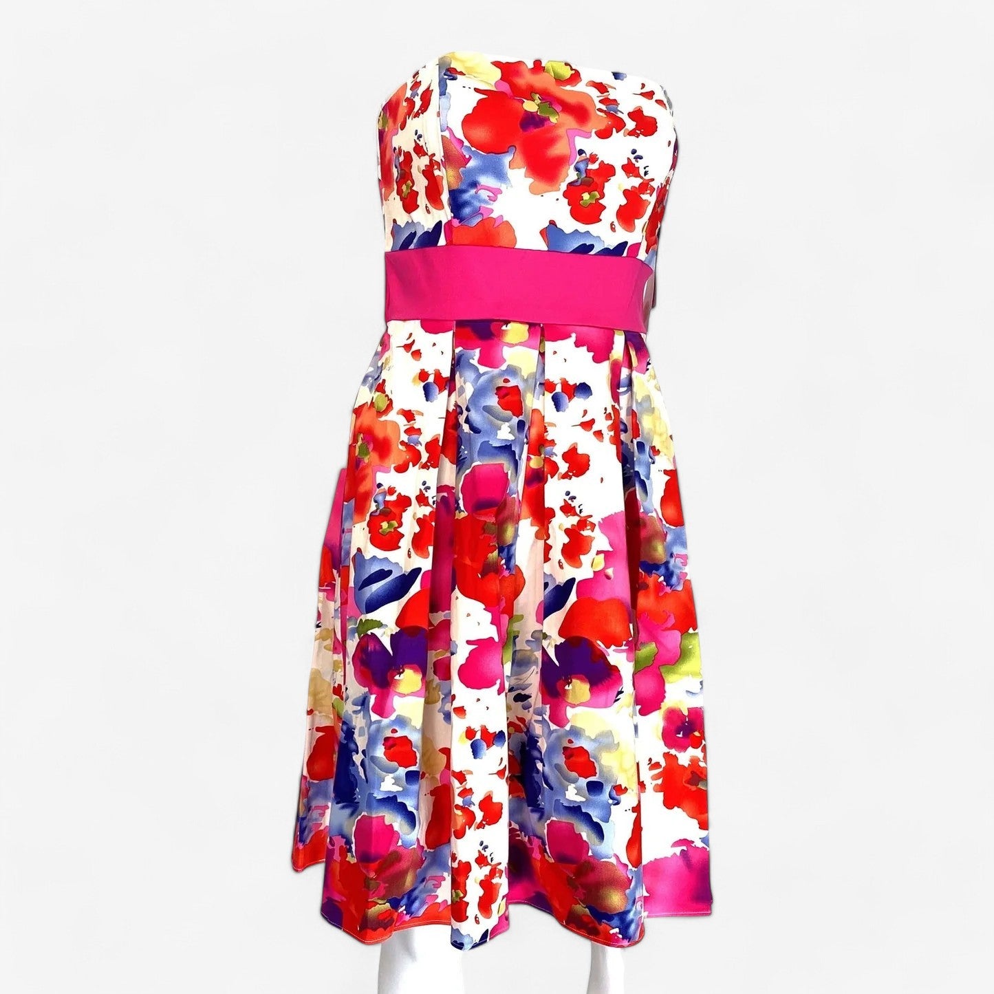 APNY Alyn Paige NY Women's Juniors Pink Floral Strapless Party Prom Dress - Size 4