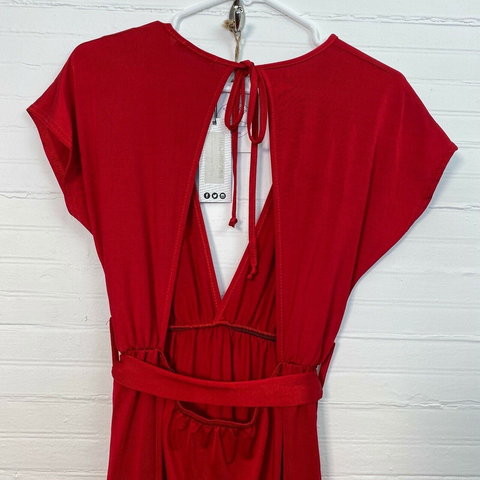 Captivating Boohoo Womens Red Maxi Dress Durable Tie Waist Flutter Sleeve Size 6 -  | Buy at Parsimony Shoppes