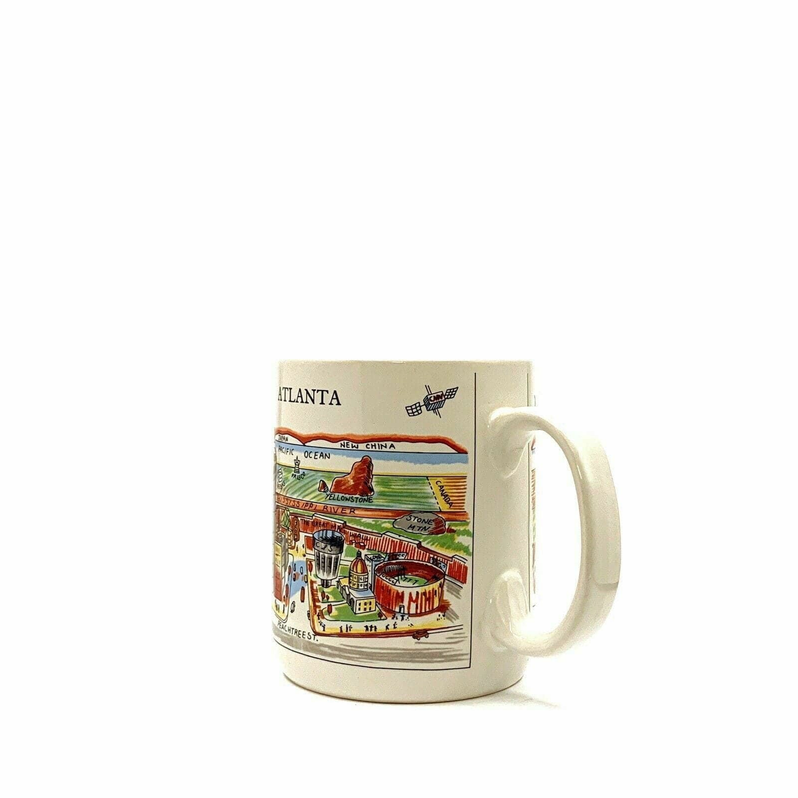 Captivating City Merchandise View Of The World Ceramic Souvenir Coffee Cup Mug - 14oz White Atlanta -  | Buy at Parsimony Shoppes