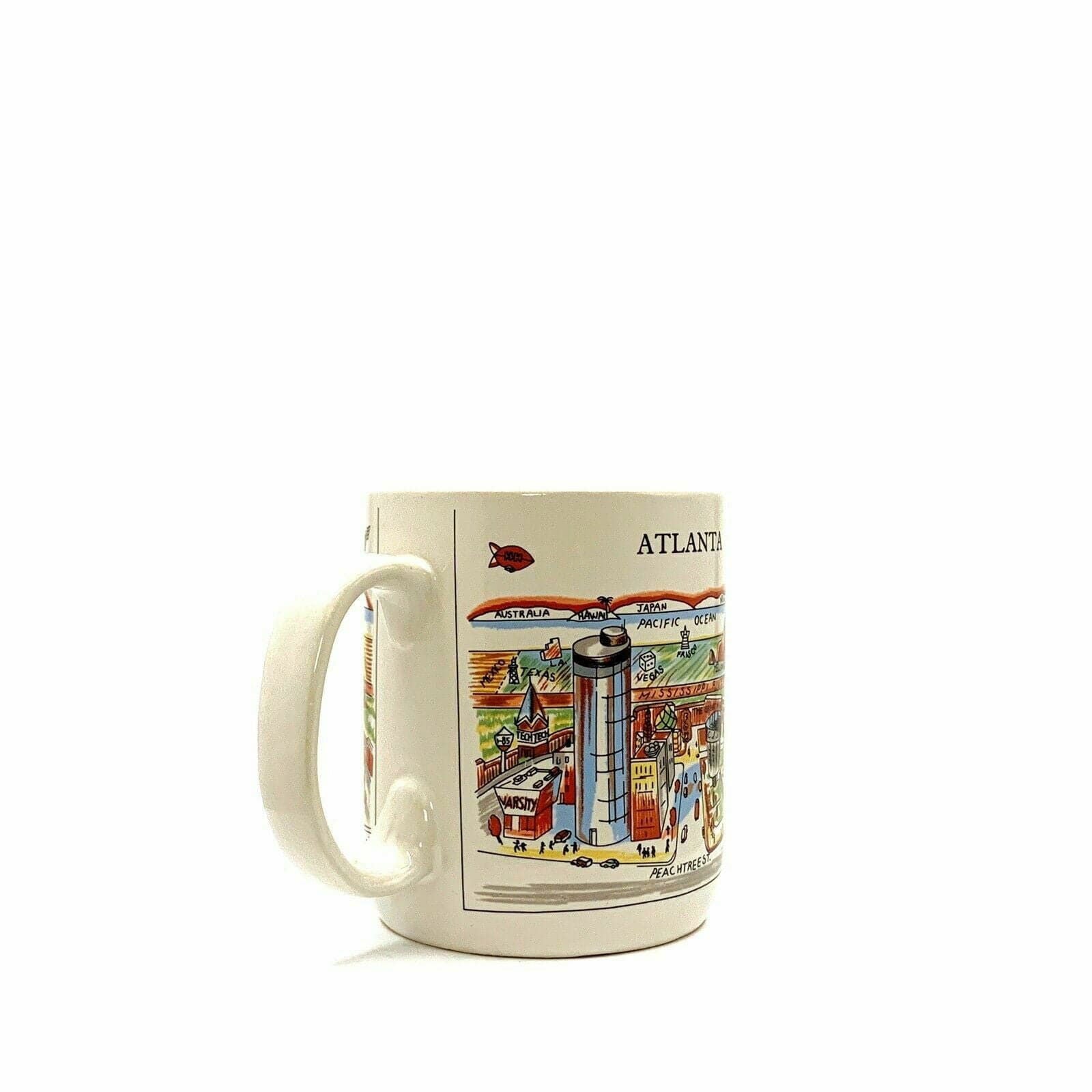 Captivating City Merchandise View Of The World Ceramic Souvenir Coffee Cup Mug - 14oz White Atlanta -  | Buy at Parsimony Shoppes