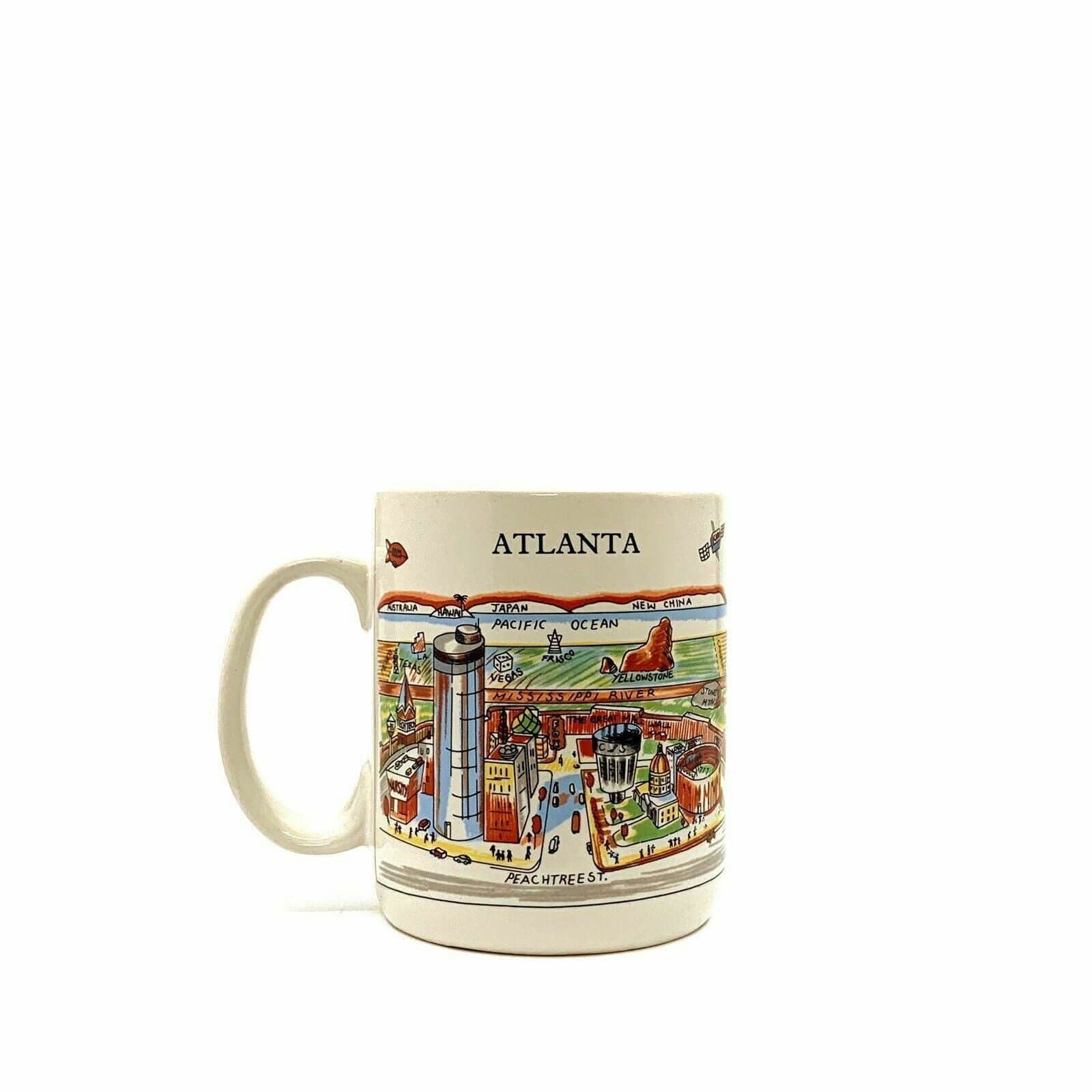 Captivating City Merchandise View Of The World Ceramic Souvenir Coffee Cup Mug - 14oz White Atlanta -  | Buy at Parsimony Shoppes