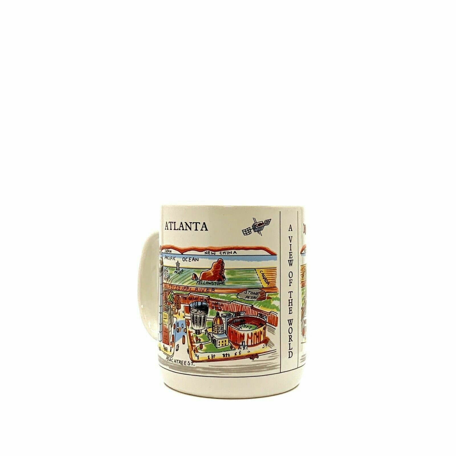 Captivating City Merchandise View Of The World Ceramic Souvenir Coffee Cup Mug - 14oz White Atlanta -  | Buy at Parsimony Shoppes