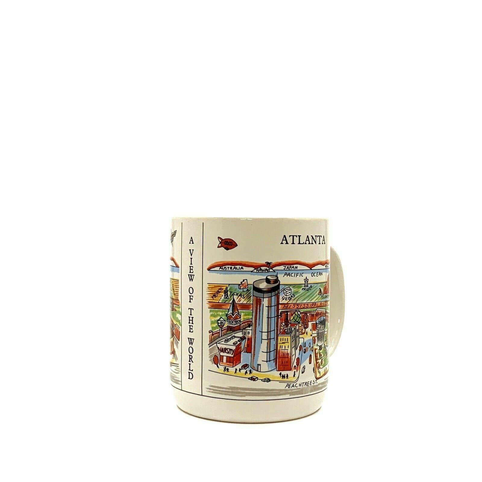 Captivating City Merchandise View Of The World Ceramic Souvenir Coffee Cup Mug - 14oz White Atlanta -  | Buy at Parsimony Shoppes