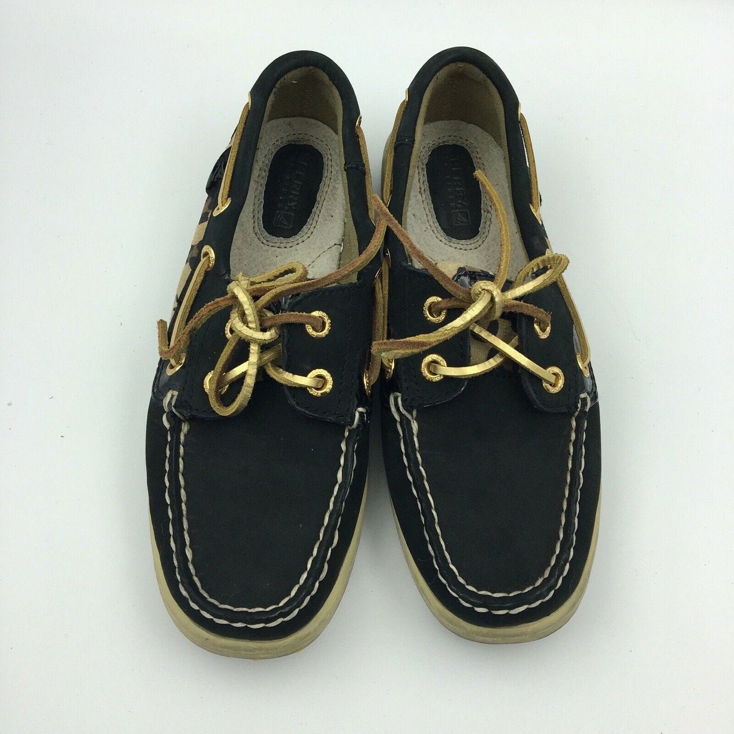 Captivating Sperry Top-Sider Womens Boat Shoes Durable Black Leopard Patent Lace Up Size 5.5 M -  | Buy at Parsimony Shoppes