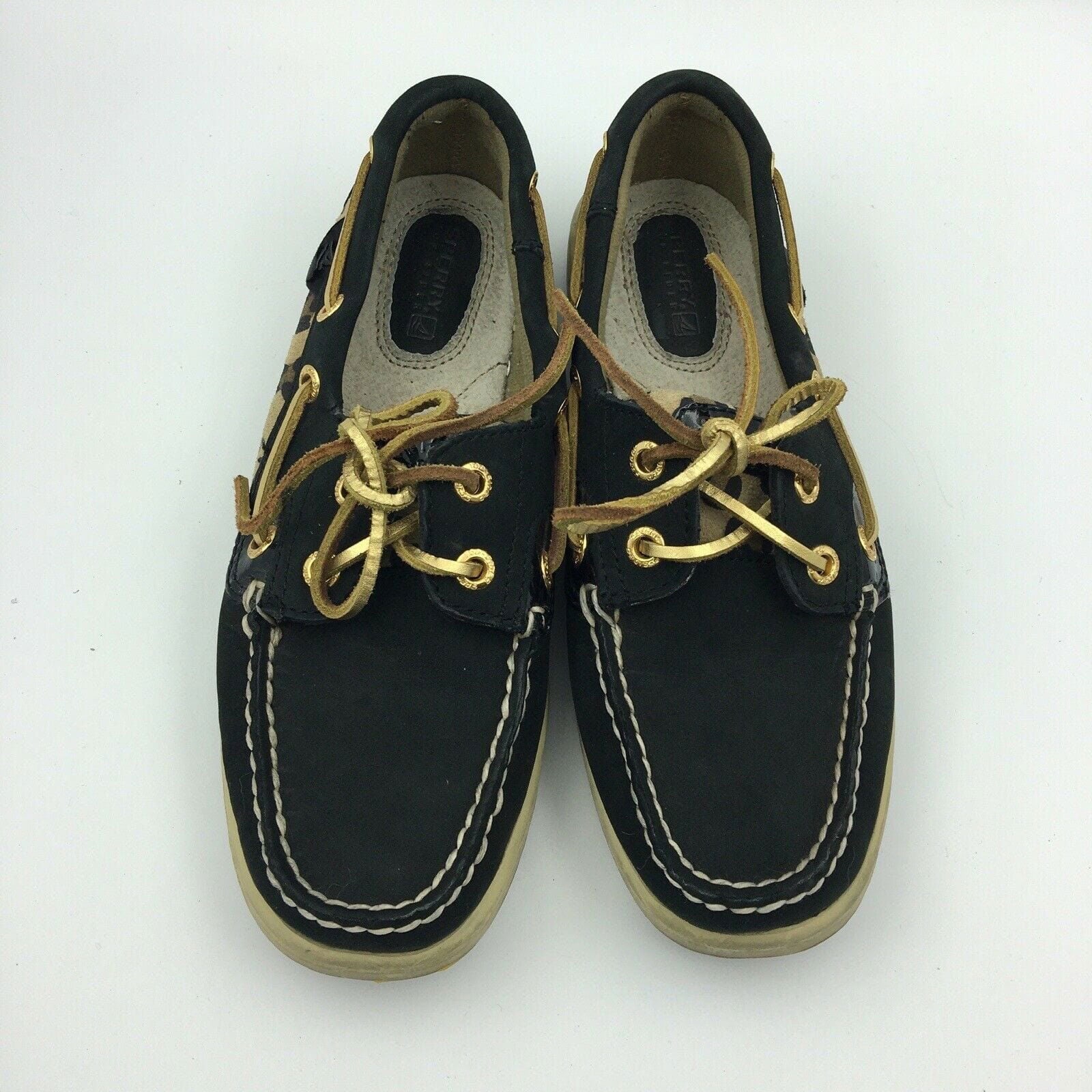 Captivating Sperry Top-Sider Womens Boat Shoes Durable Black Leopard Patent Lace Up Size 5.5 M -  | Buy at Parsimony Shoppes