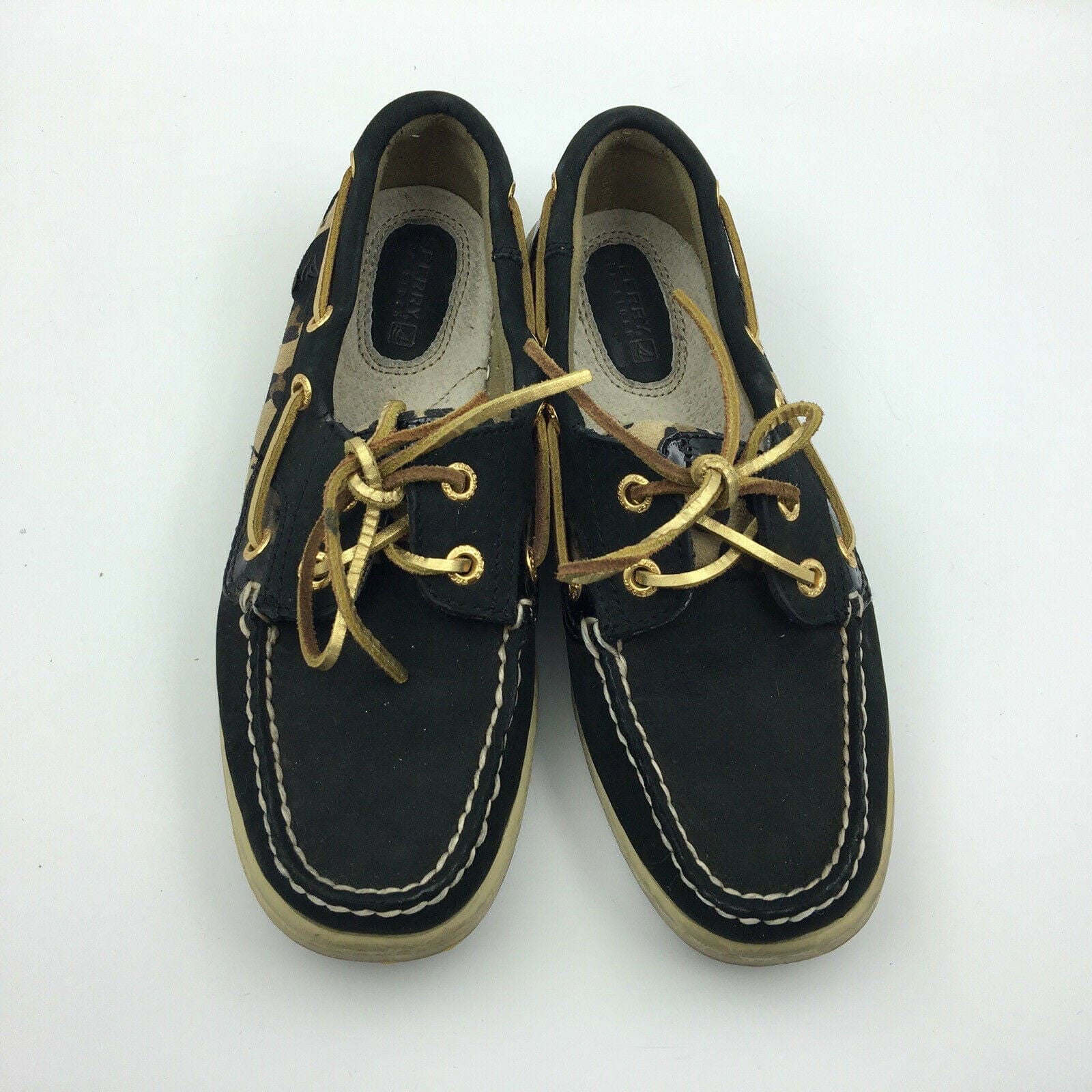 Captivating Sperry Top-Sider Womens Boat Shoes Durable Black Leopard Patent Lace Up Size 5.5 M -  | Buy at Parsimony Shoppes