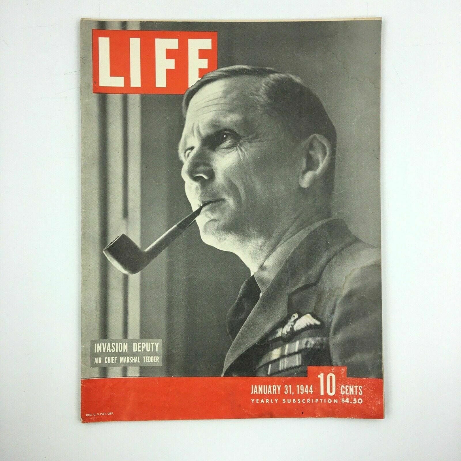 Captivating Vintage Life Magazine January 31, 1944 - Invasion Deputy Air Chief Marshall Tedder -  | Buy at Parsimony Shoppes