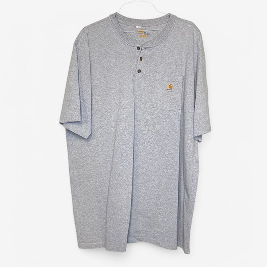 Carhartt Mens Size 3XL Tall Gray Short Sleeve Henley T-Shirt