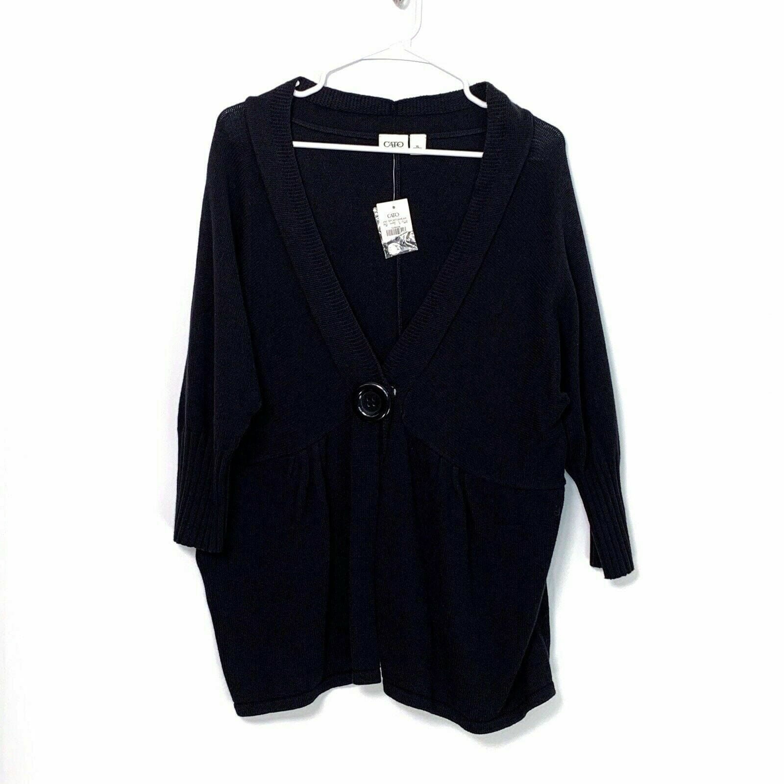 Cato Womens Button Front Cardigan Sweater Cozy Black XL for Casual Wear Parsimony Shoppes