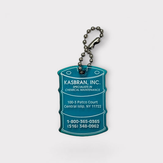 Central Islip, NY ‘Kasbran Chemical’ Keychain Key Ring | Rubber Barrel Blue | Pre-Owned -  | Buy at Parsimony Shoppes