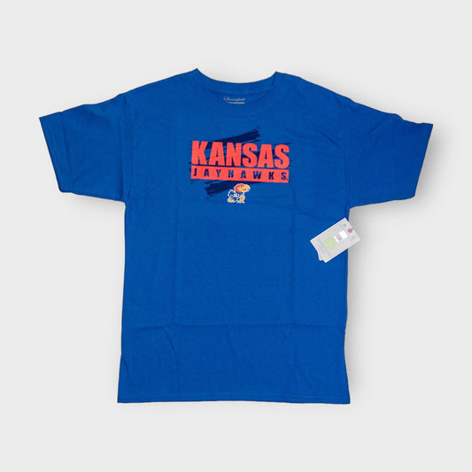 Champion Kansas Jayhawks T-Shirt | YXL (14-16) Youth | Royal Blue Graphic | NWT -  | Buy at Parsimony Shoppes