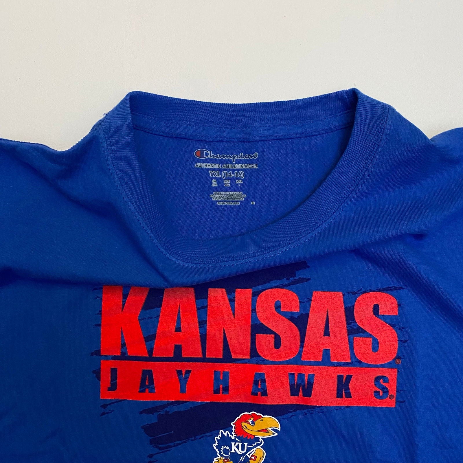 Champion Kansas Jayhawks T-Shirt | YXL (14-16) Youth | Royal Blue Graphic | NWT -  | Buy at Parsimony Shoppes