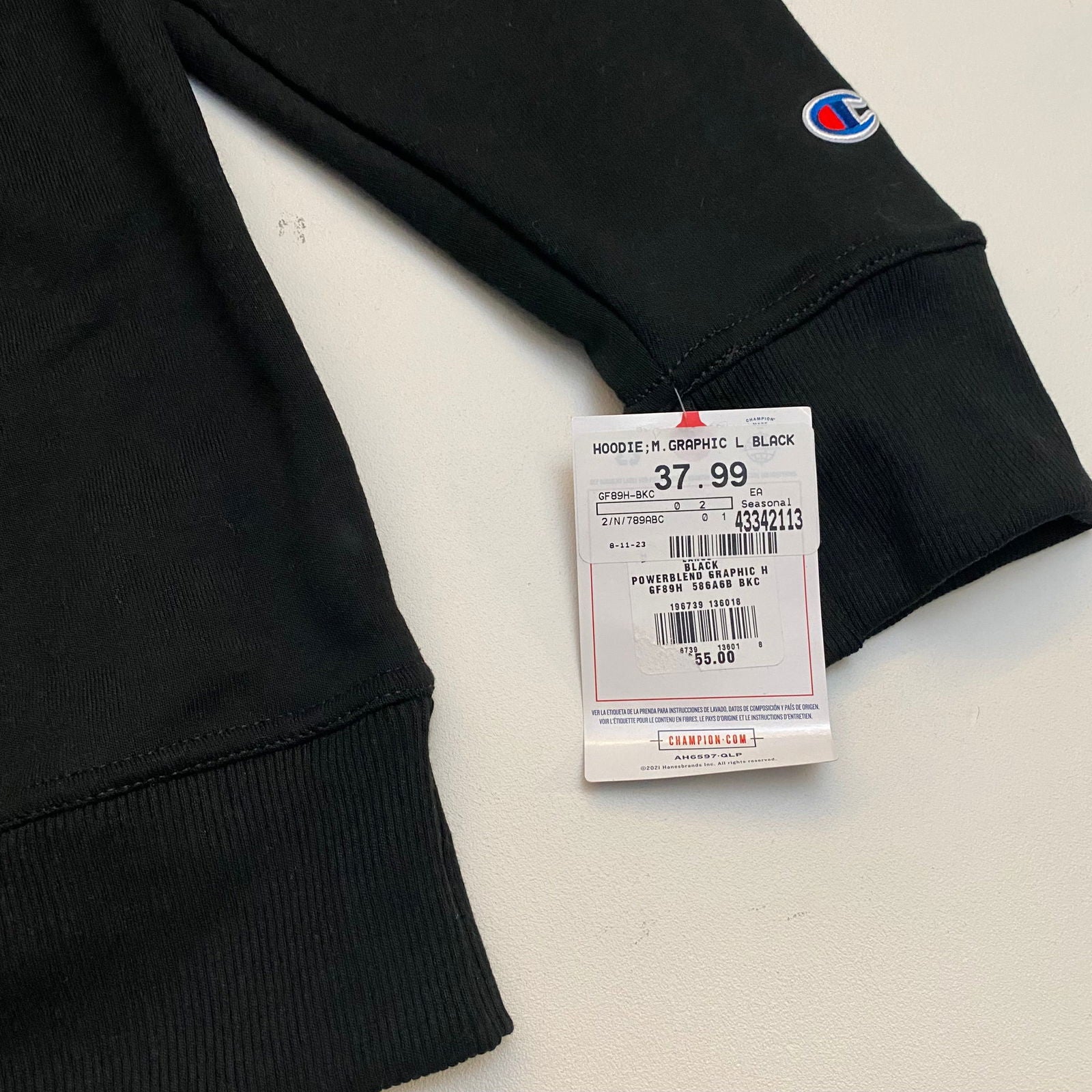 Champion Mens Fleece Pullover Hoodie Sweatshirt | M | Black/Yellow ‘19’ | NWT -  | Buy at Parsimony Shoppes