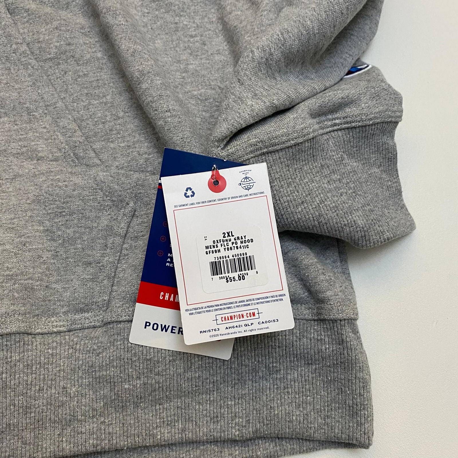 Champion Mens Fleece Pullover Hoodie Sweatshirt | XXL | Oxford Gray | NWT -  | Buy at Parsimony Shoppes