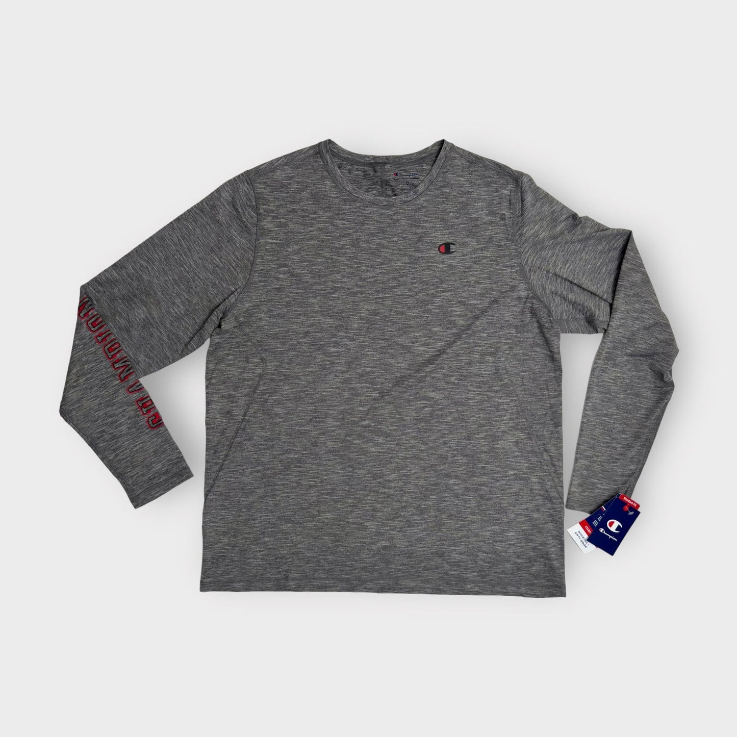 Champion Mens L/s T-Shirt | XL | Dark Gray Heathered | Polyester/Spandex | NWT -  | Buy at Parsimony Shoppes