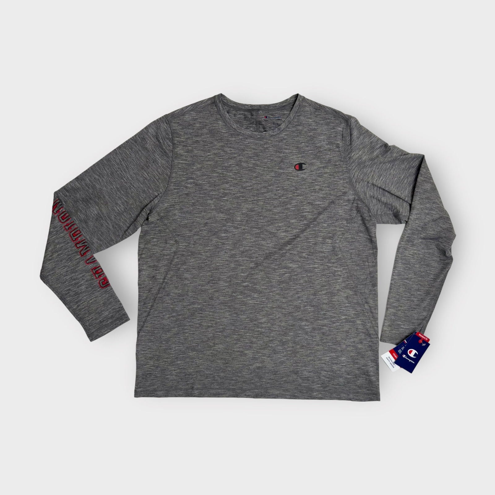Champion Mens L/s T-Shirt | XL | Dark Gray Heathered | Polyester/Spandex | NWT -  | Buy at Parsimony Shoppes