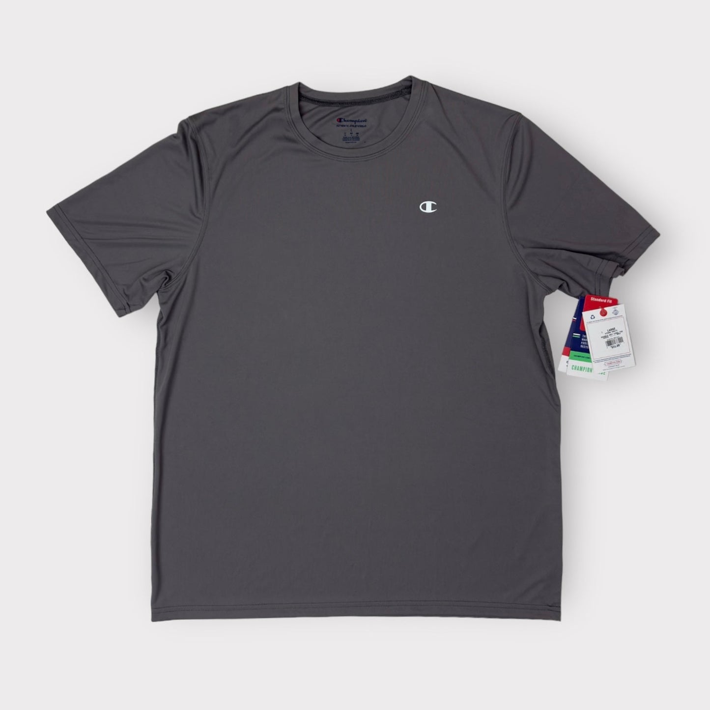 Champion Poly S/s T-Shirt | Mens L | Stone Gray | Standard Fit | NWT -  | Buy at Parsimony Shoppes