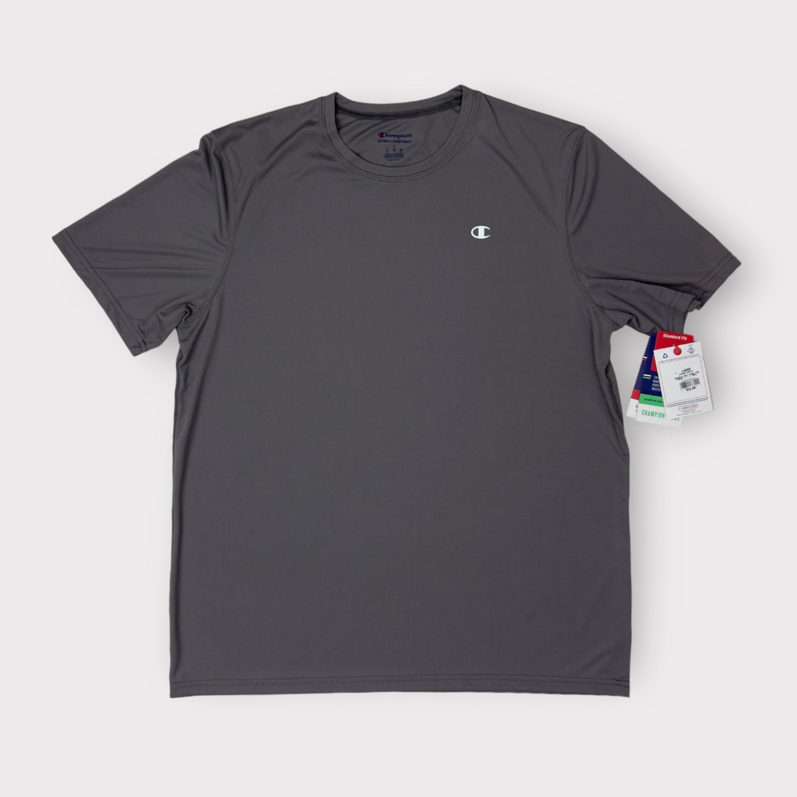 Champion Poly S/s T-Shirt | Mens L | Stone Gray | Standard Fit | NWT -  | Buy at Parsimony Shoppes
