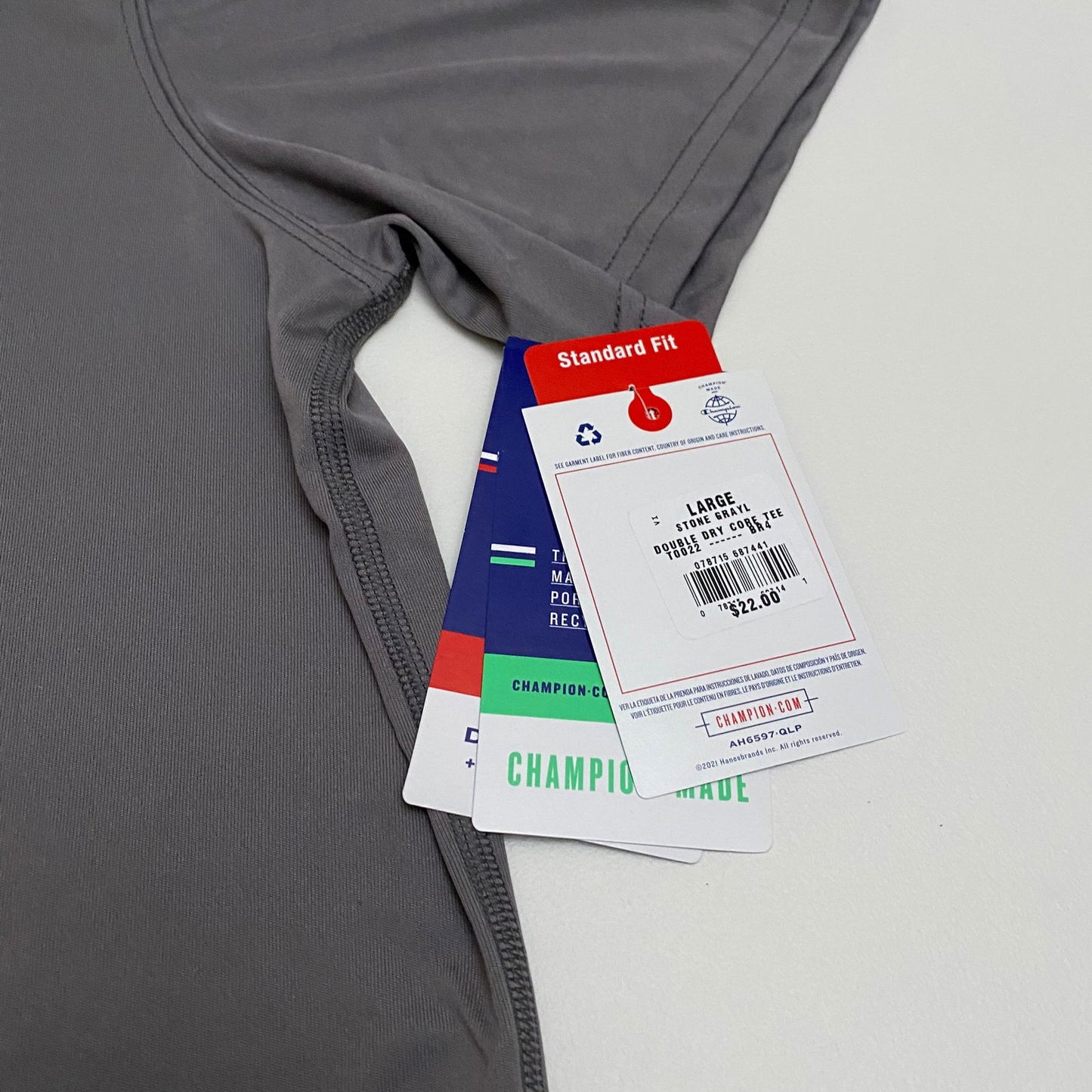 Champion Poly S/s T-Shirt | Mens L | Stone Gray | Standard Fit | NWT -  | Buy at Parsimony Shoppes