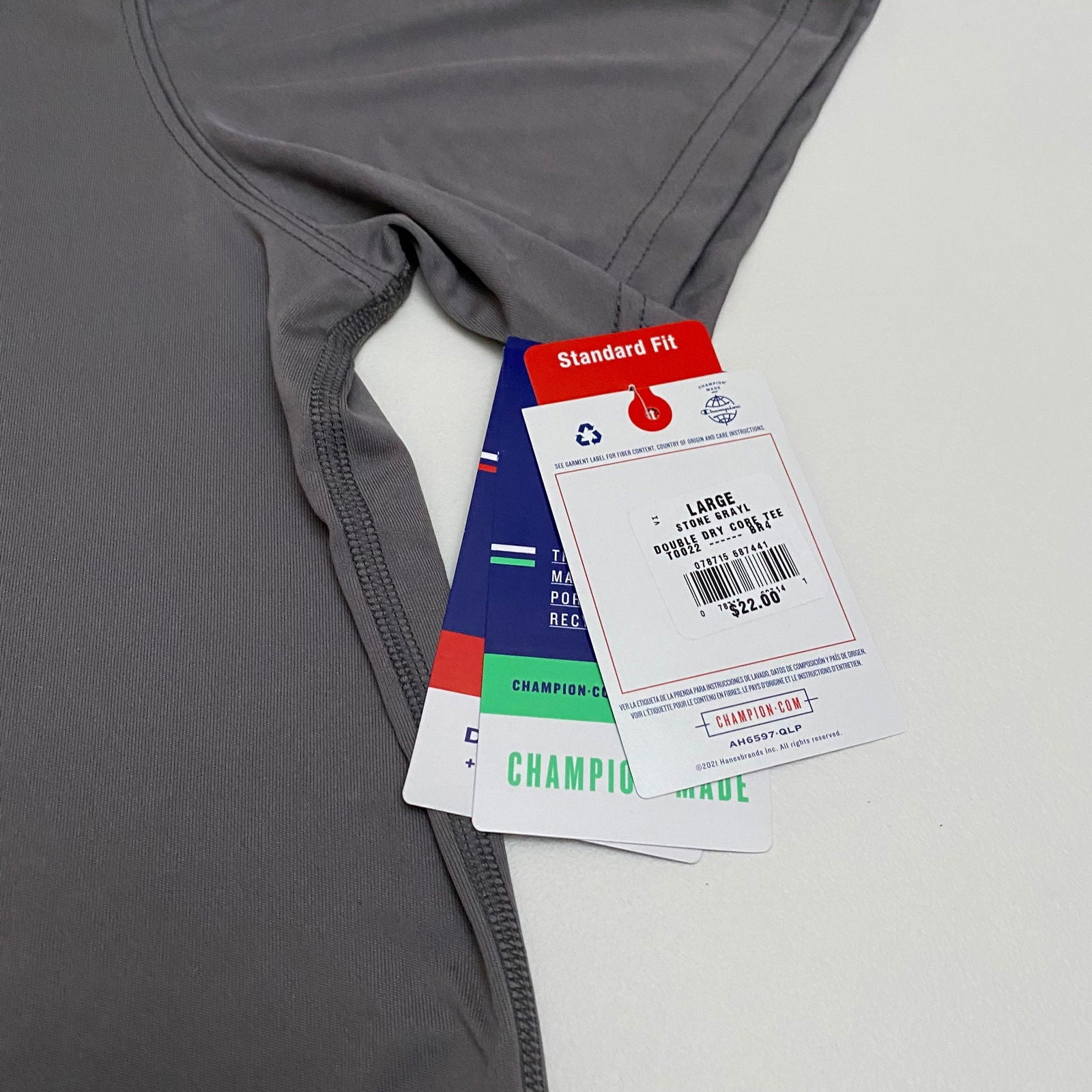 Champion Poly S/s T-Shirt | Mens L | Stone Gray | Standard Fit | NWT -  | Buy at Parsimony Shoppes
