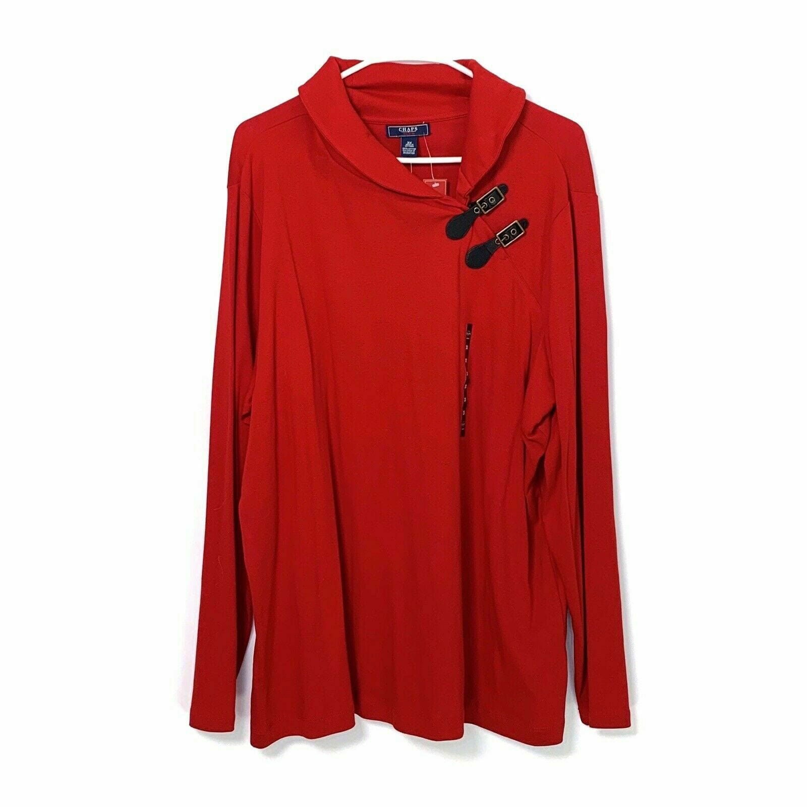 Chaps Denim Sweater for Women Plus Size 3X Red Pullover