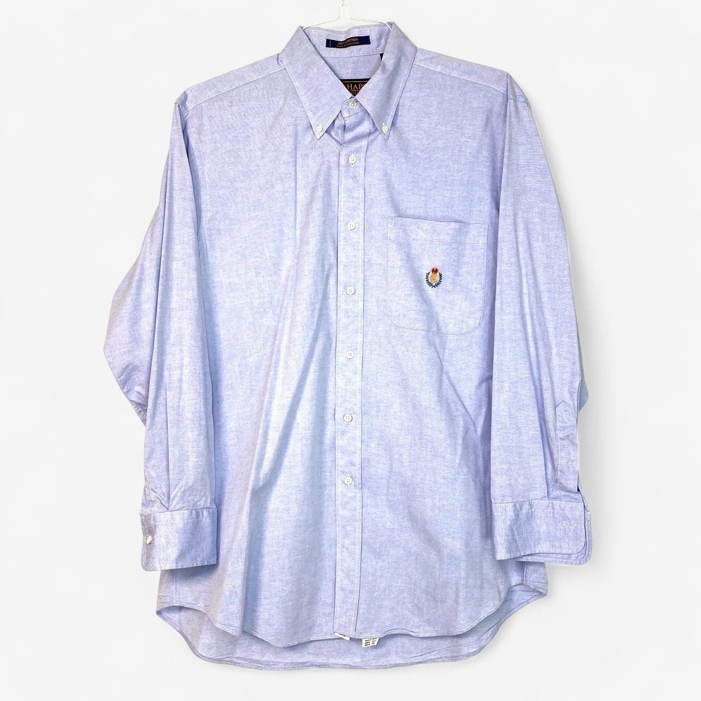 Chaps Ralph Lauren Men's Blue Long Sleeve Button-Down Dress Shirt - Size XL - Excellent Condition