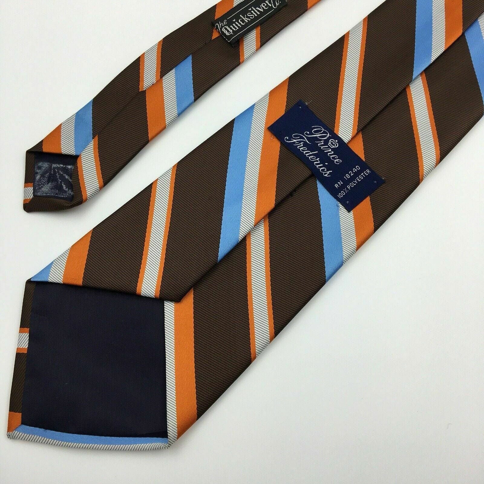 Charming Prince Frederics Vintage Brown Striped Polyester Tie OS Unisex Adult -  | Buy at Parsimony Shoppes