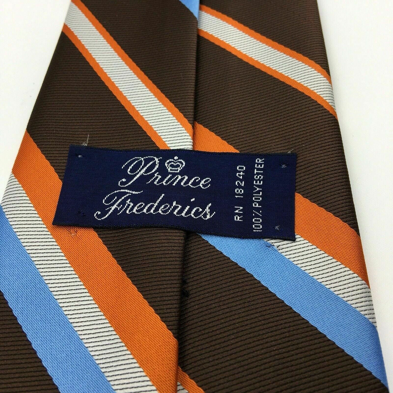 Charming Prince Frederics Vintage Brown Striped Polyester Tie OS Unisex Adult -  | Buy at Parsimony Shoppes