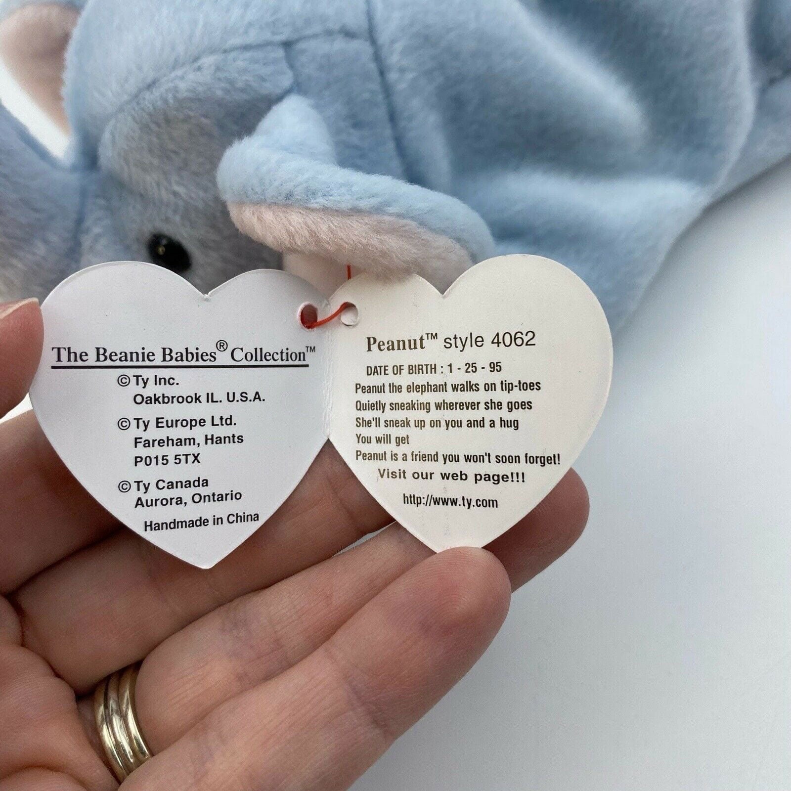 Charming Ty Original Beanie Babies Peanut Elephant Plush Toy 1995 Excellent Cond. Vintage -  | Buy at Parsimony Shoppes