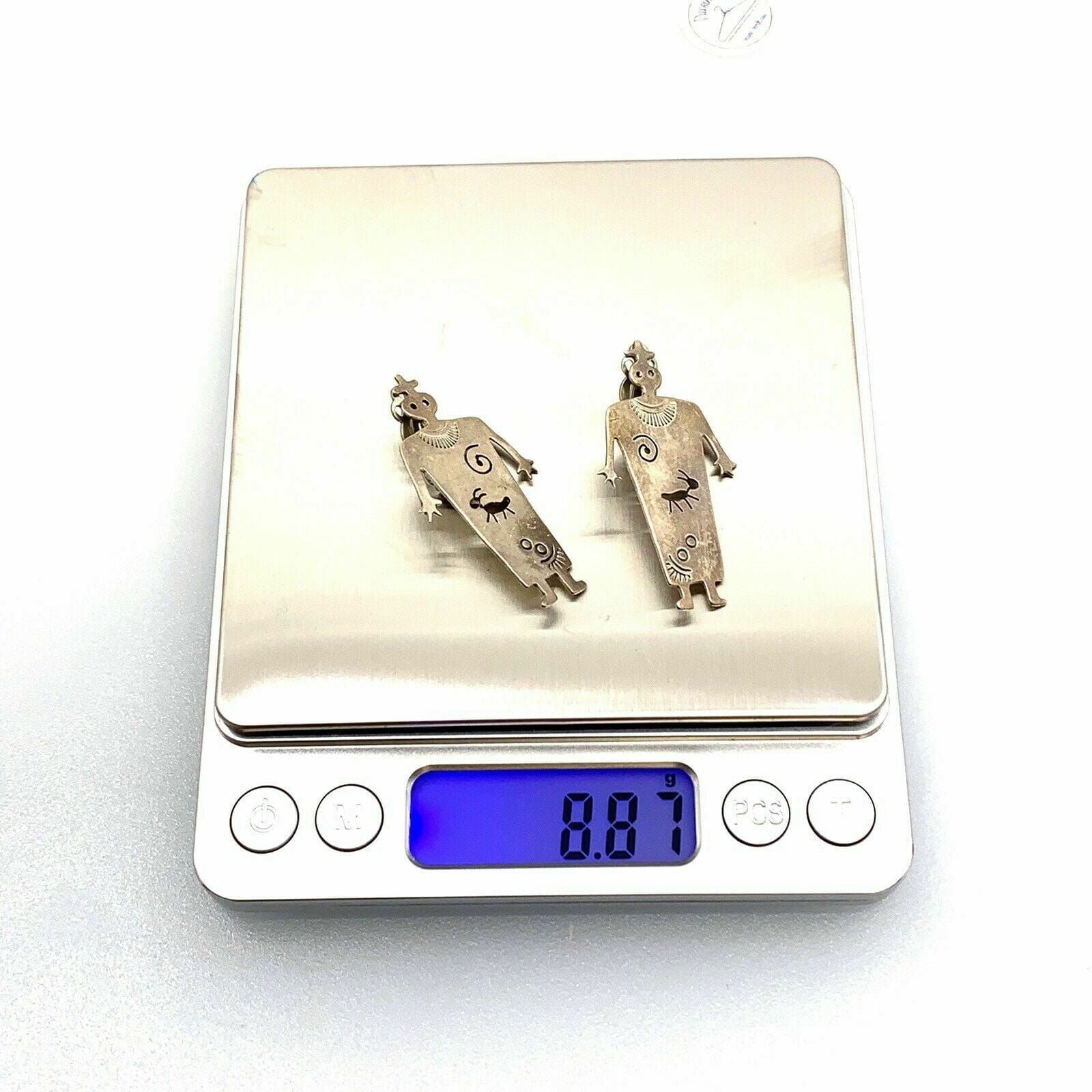 Charming Vintage Hopi Cutout Ant Man Clip On Earrings - 1.75" Silver -  | Buy at Parsimony Shoppes