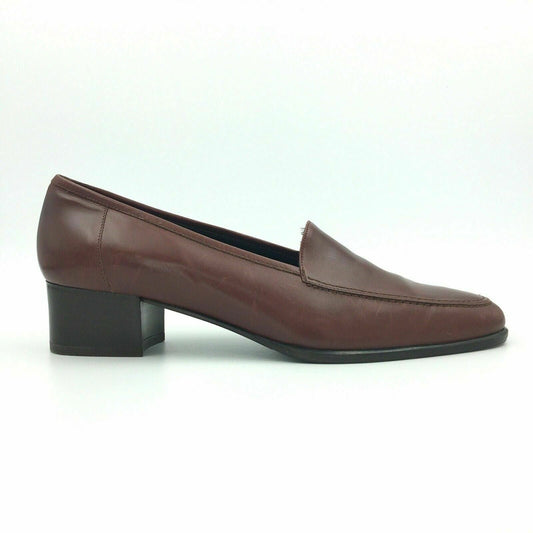 Chic Amalfi Womens “F-Gibson” Italian Leather Loafer Shoes, Size 8.5AA, Pecan Brown -  | Buy at Parsimony Shoppes