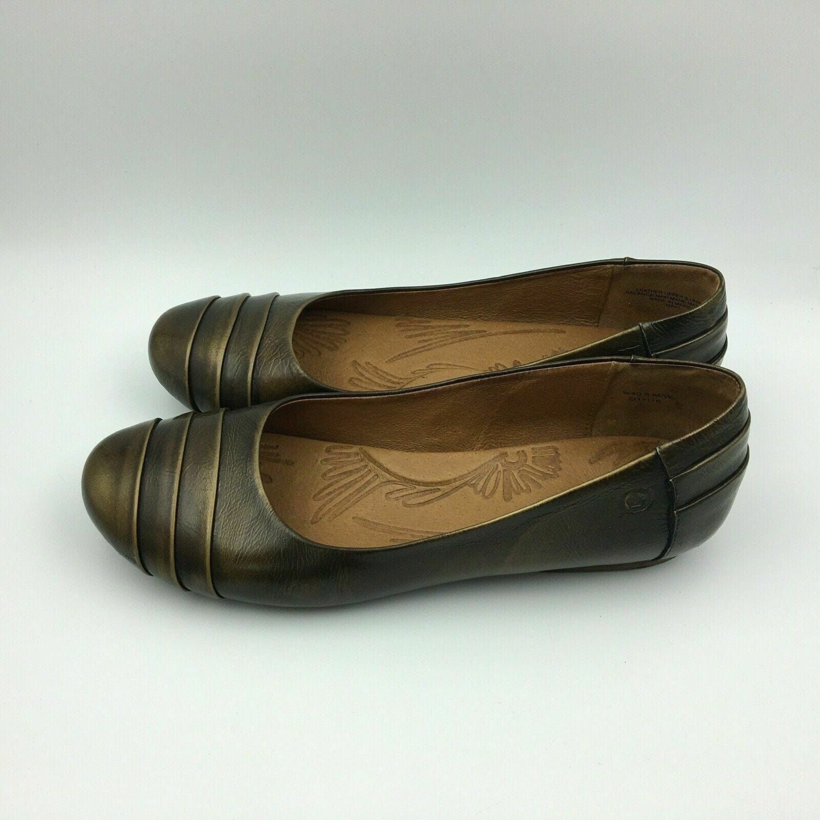 Chic Born Womens Leather Flats Shoes - Gold, Size 5M -  | Buy at Parsimony Shoppes