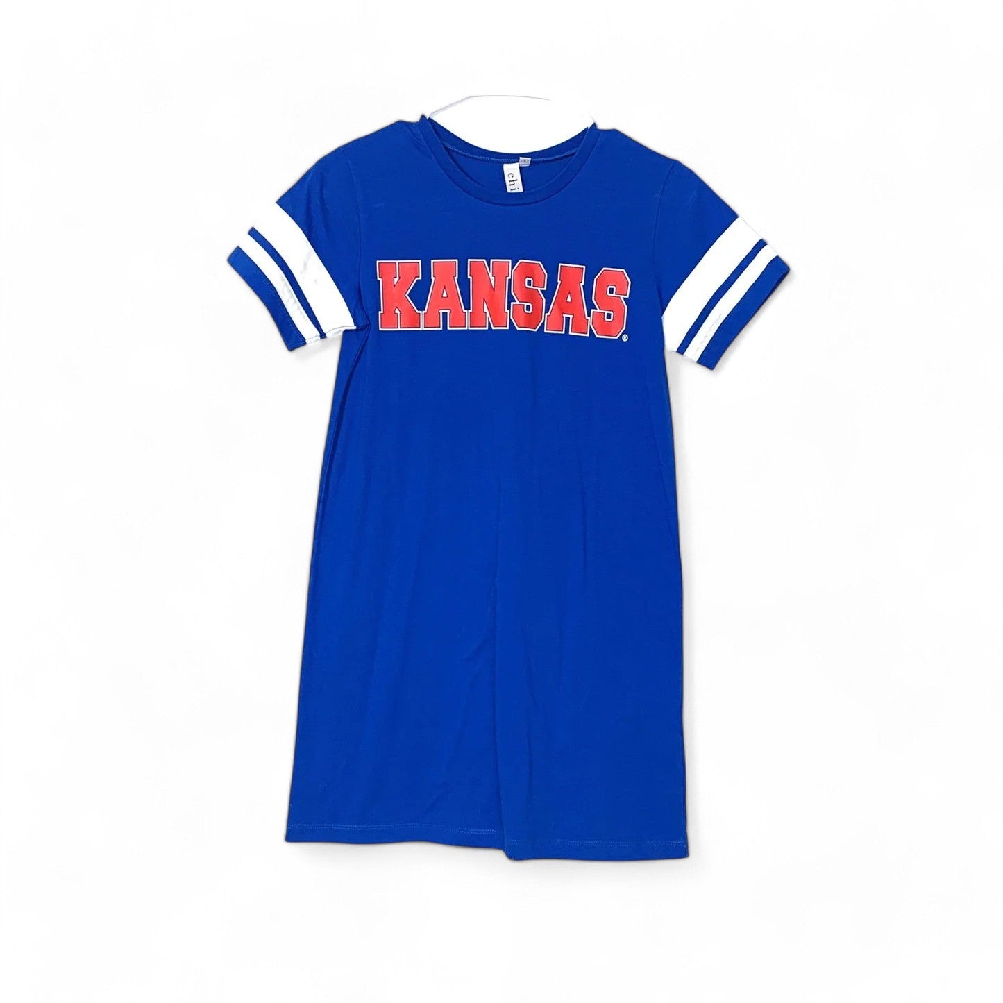 Chicka-D Womens University of Kansas Jayhawks Short Sleeve Top Long