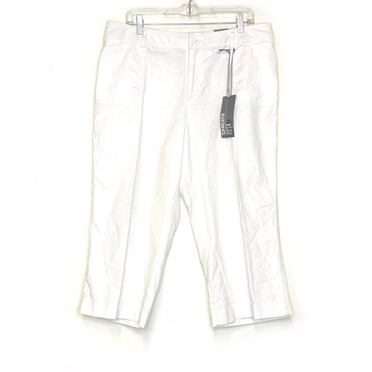 Chicos Modern Womens Size 2.5 Optic White ‘Tobago’ Crop Pants NWT -  | Buy at Parsimony Shoppes