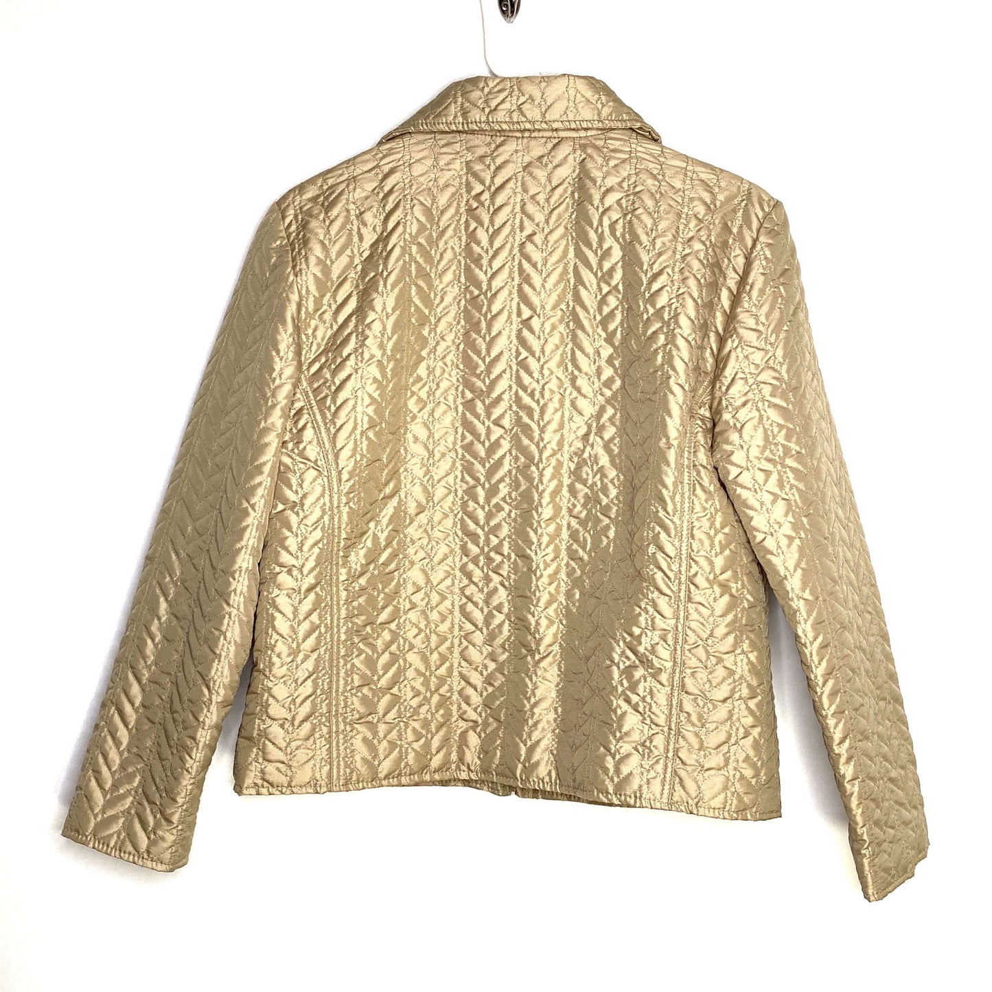 Chicos Womens Size 1 Shiny Gold Quilted Zip-Up Jacket L/s -  | Buy at Parsimony Shoppes