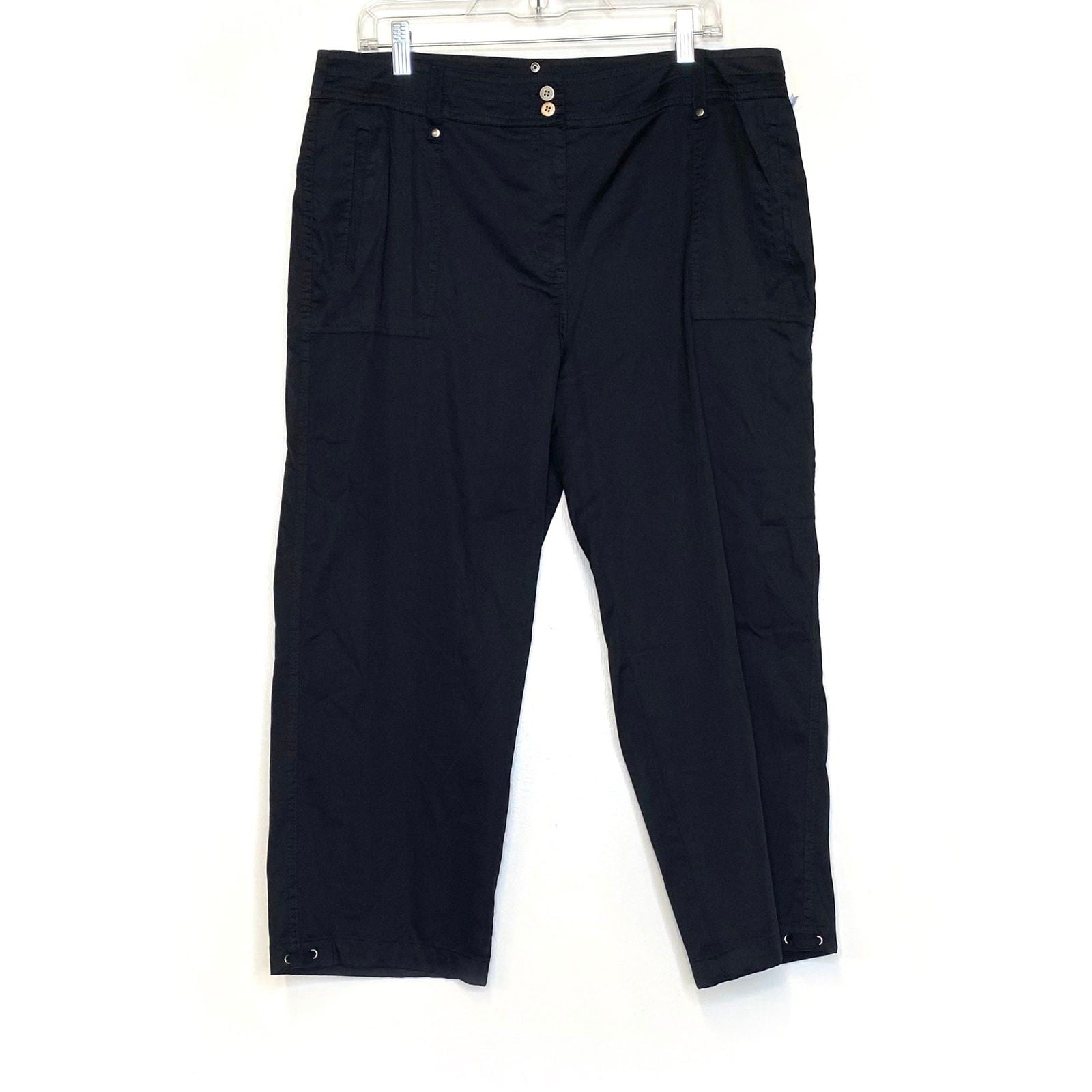 Chicos Womens Size 3 Ocean Beach Crop Pants, Black - NWT -  | Buy at Parsimony Shoppes