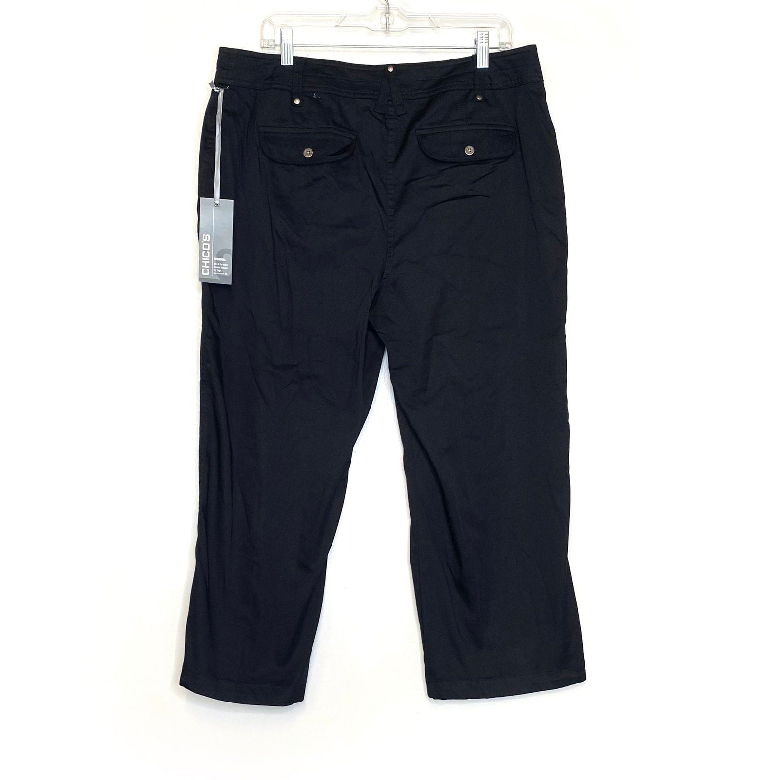 Chicos Womens Size 3 Ocean Beach Crop Pants, Black - NWT -  | Buy at Parsimony Shoppes