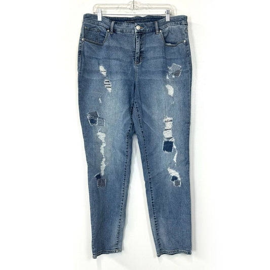Chicos | Womens So Slimming Girlfriend Ankle Tapered Denim Jeans | Color: Blue | Size: 3 -  | Buy at Parsimony Shoppes