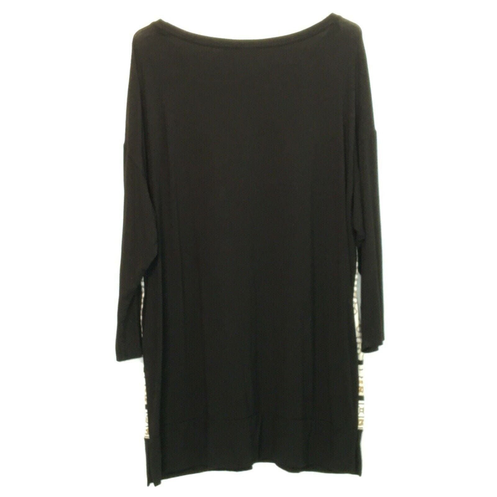 Chicos Zenergy | Size: 2 | Womens 3/4 Sleeve Nautical Gold Chain Tunic Top | Black/White/Gold | EUC -  | Buy at Parsimony Shoppes
